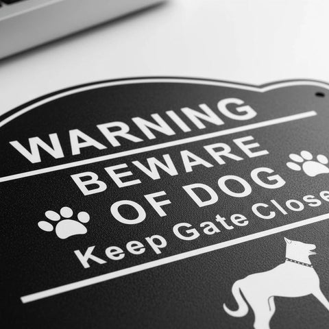 Ayifan outdoor aluminum dog warning sign durable for outdoor use
