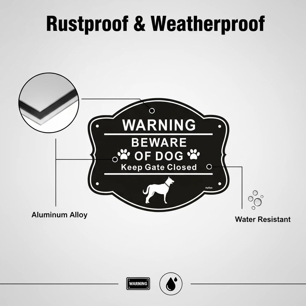 Ayifan rounded-corners dog sign durable for safe mounting