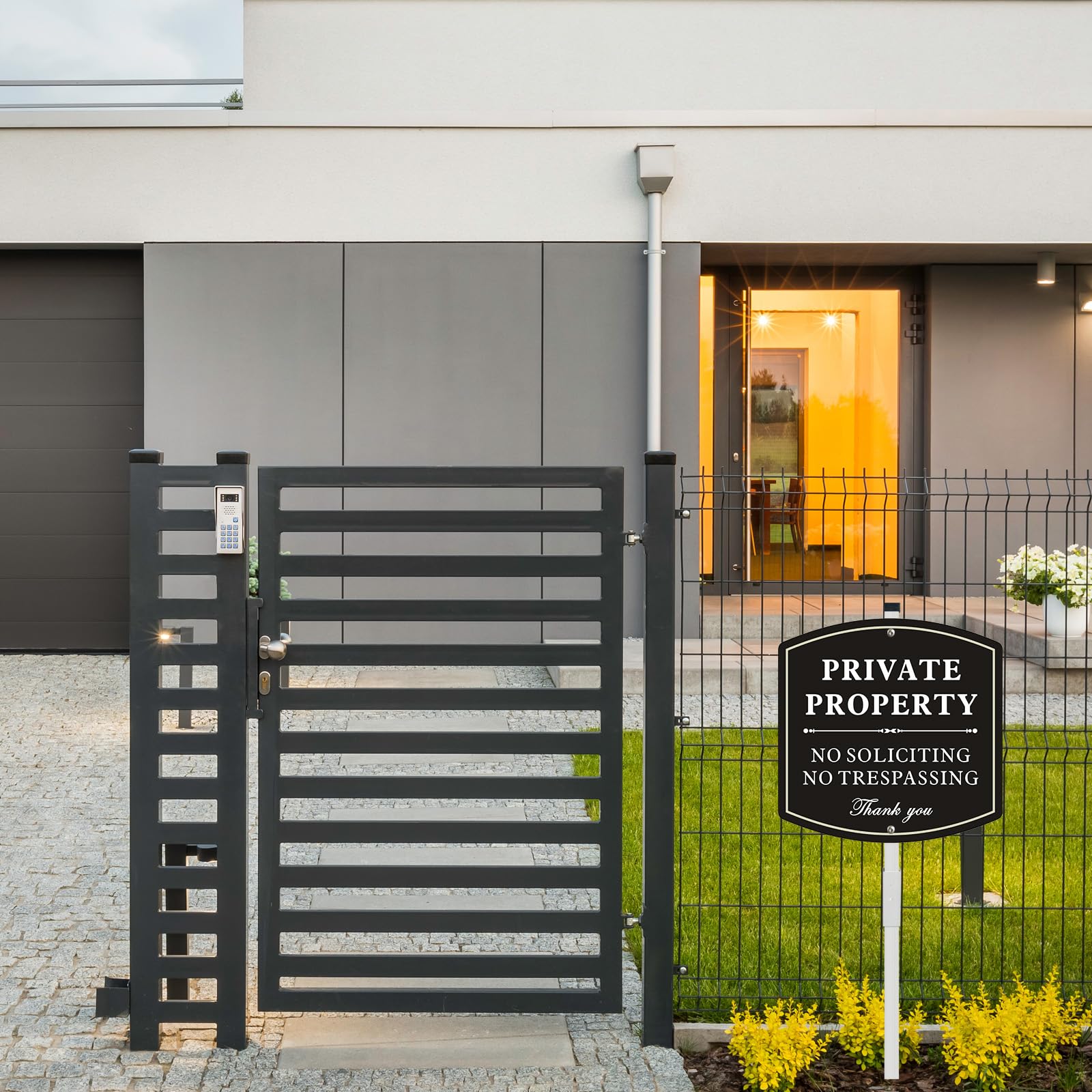 Ayifan wall or fence mounting sign fits gates and fences securely