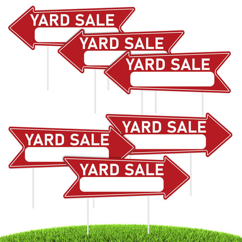 Ayifan yard sale signs 6-pack with stakes for sturdy, quick setup.