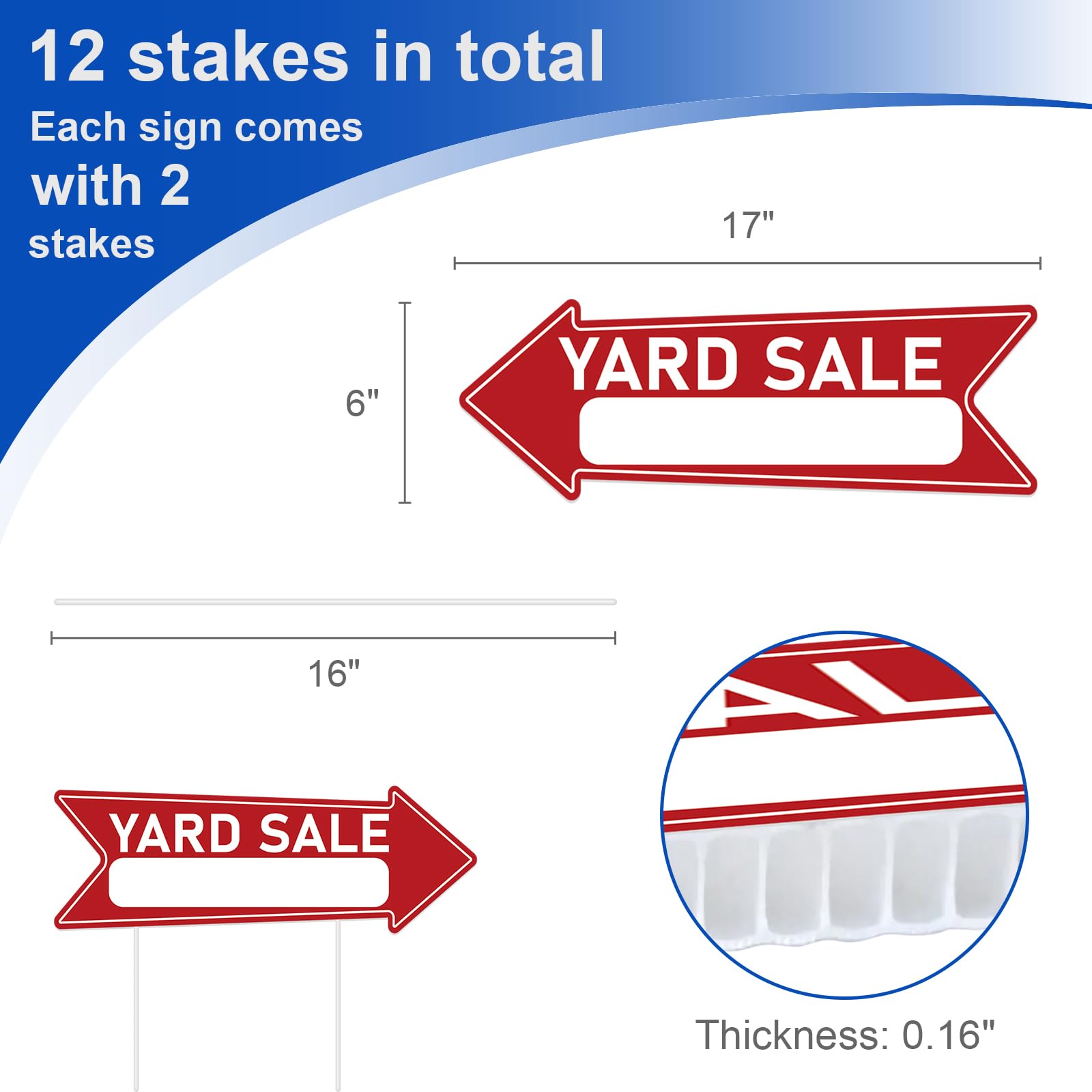 Ayifan double-sided yard sale arrows provide visibility from both directions.