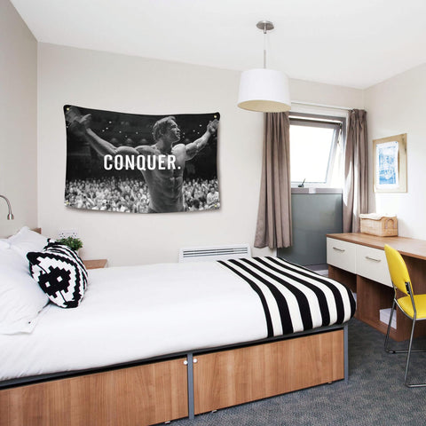 Ayimiora Conquer Flag easy wall hanging for quick setup