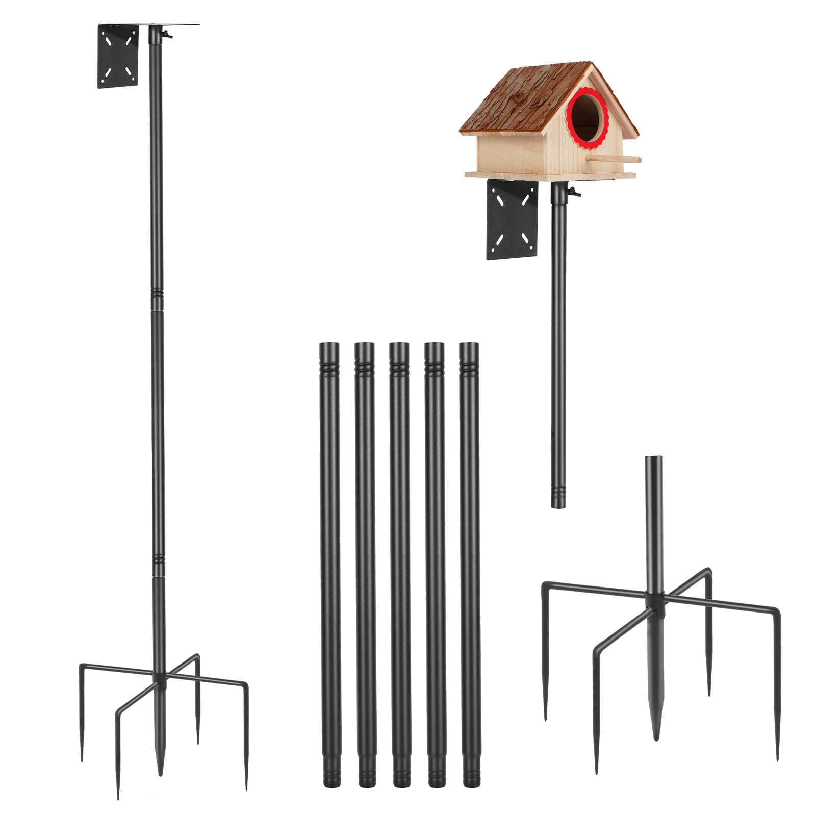 AYIXITIELU smart bird feeder pole with base height adjustment for versatile yard setups.