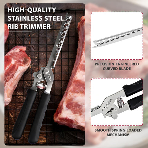 Aylthyo multi-use grill tool helps trim fat and prep various meats.