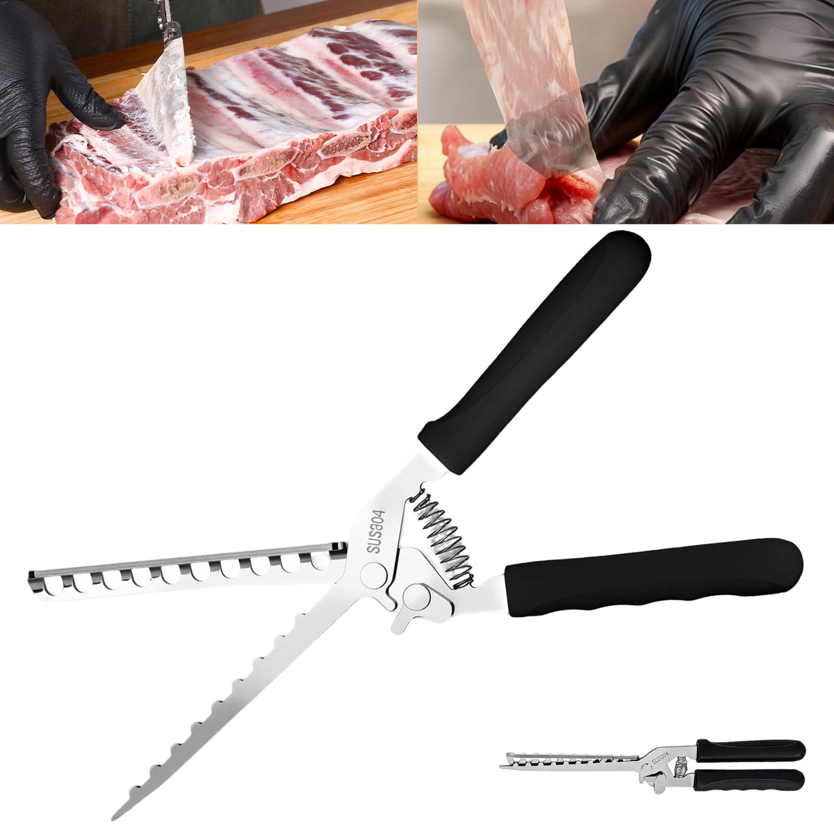 Aylthyo rib membrane remover with premium stainless steel blade for clean membrane removal.