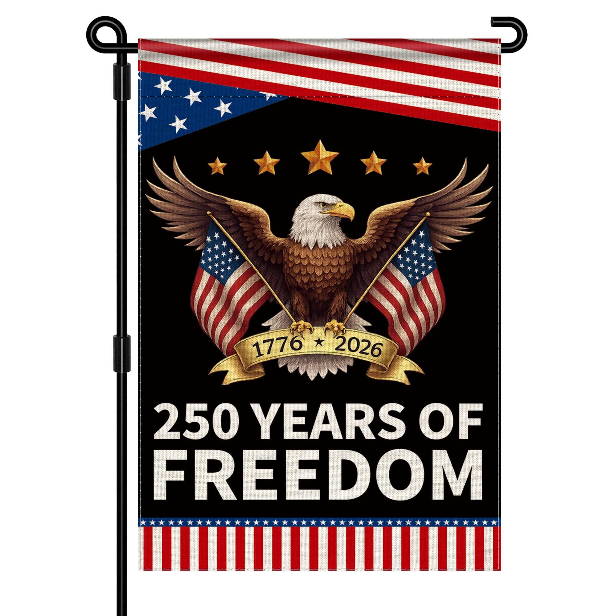 Aymolas 250th Anniversary flag with eagle design for vibrant garden decor and celebration