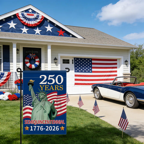 Aymolas 250th Anniversary flag close up, vivid colors and high definition print