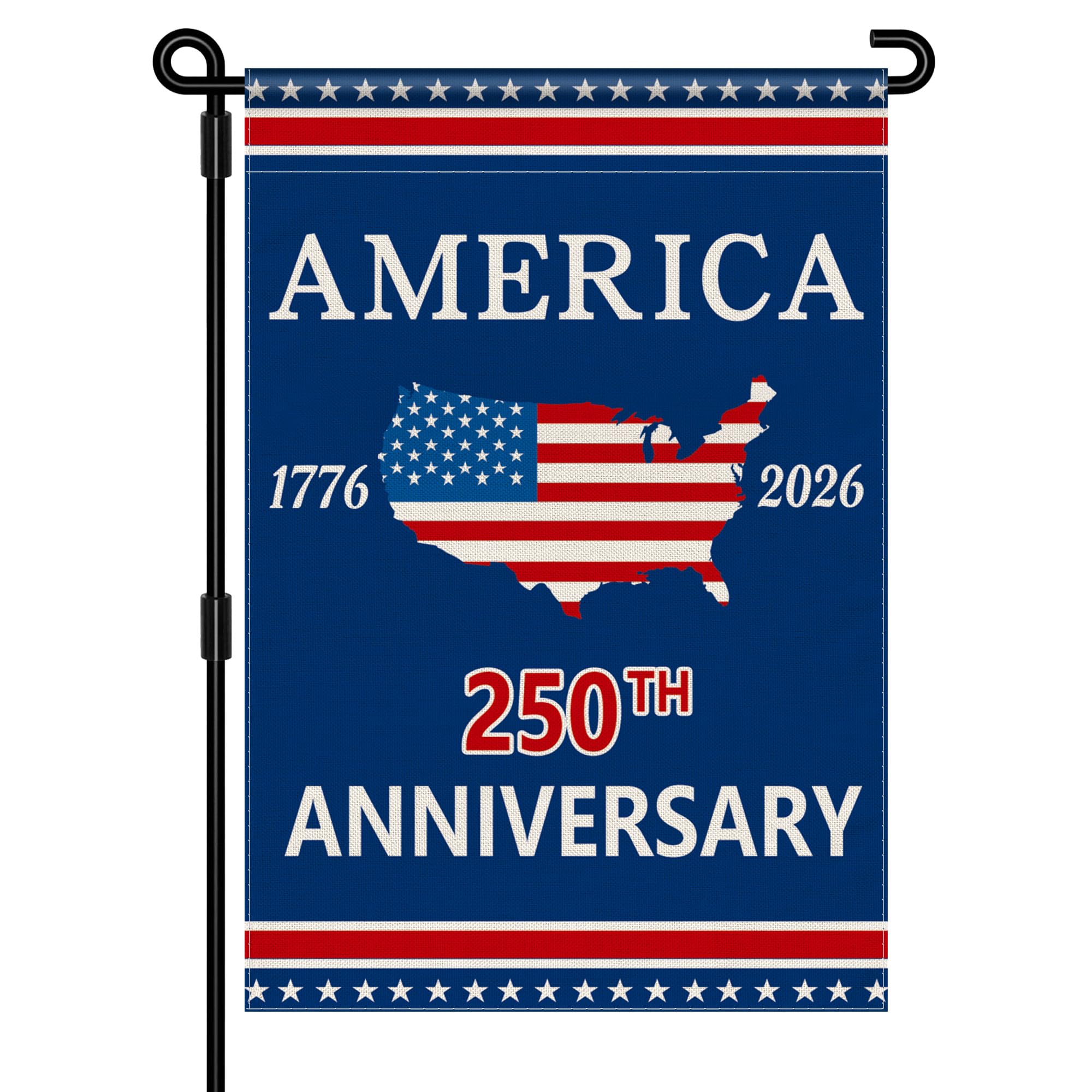 Aymolas 250th anniversary flag double-sided design for outdoor viewing.