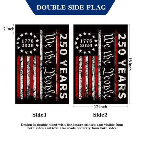 Aymolas 250th anniversary flag double-stitched panels for durability.