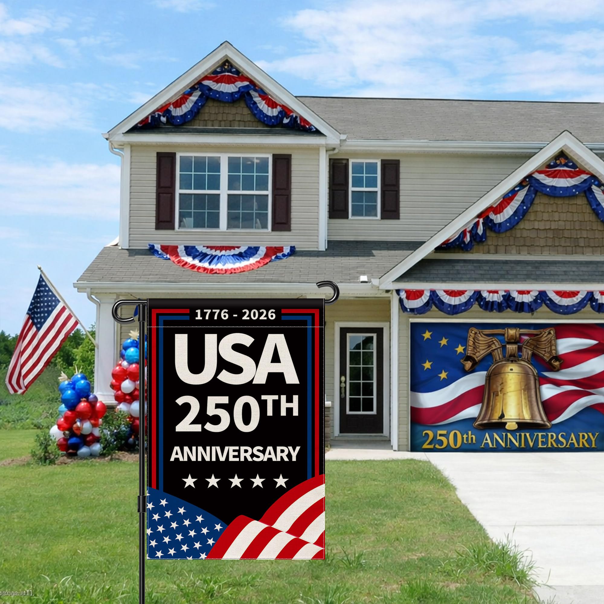 Aymolas 250th anniversary flag vivid prints ideal for parties