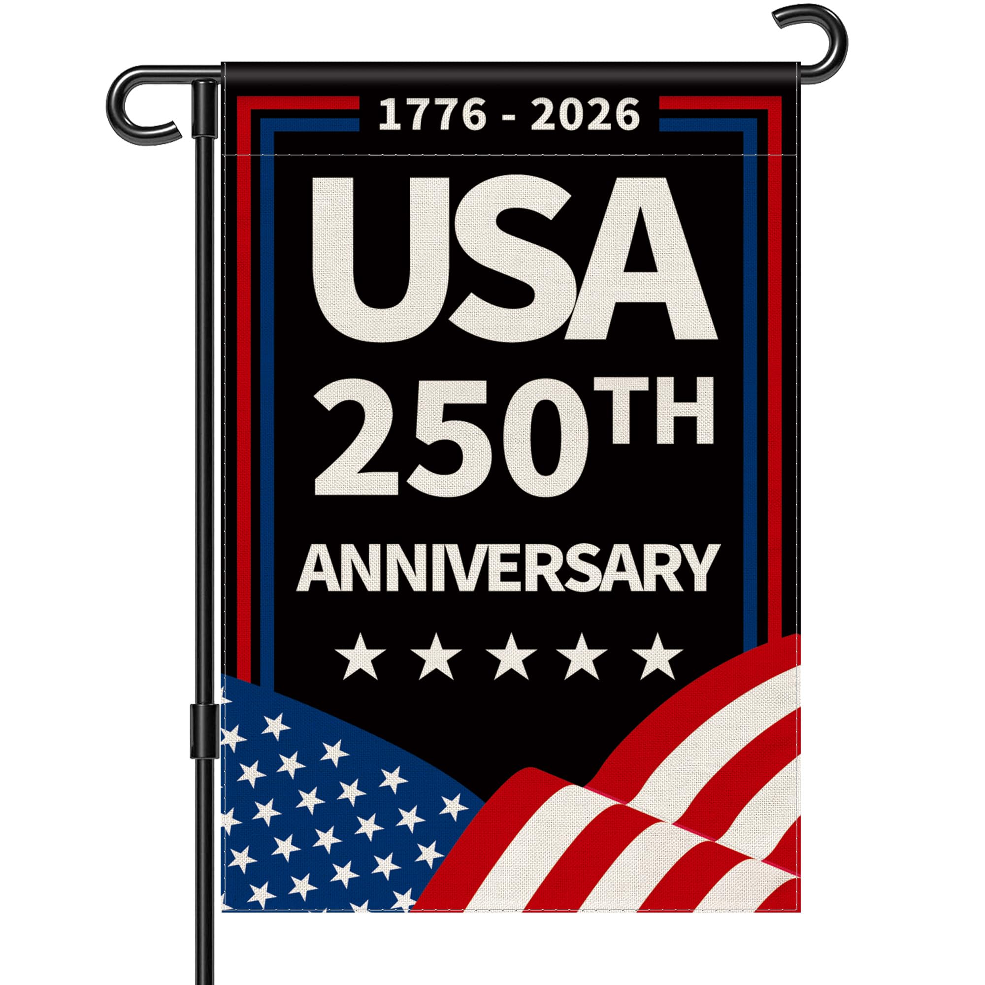 Aymolas 250th anniversary flag front view, double-sided clarity for outdoor display
