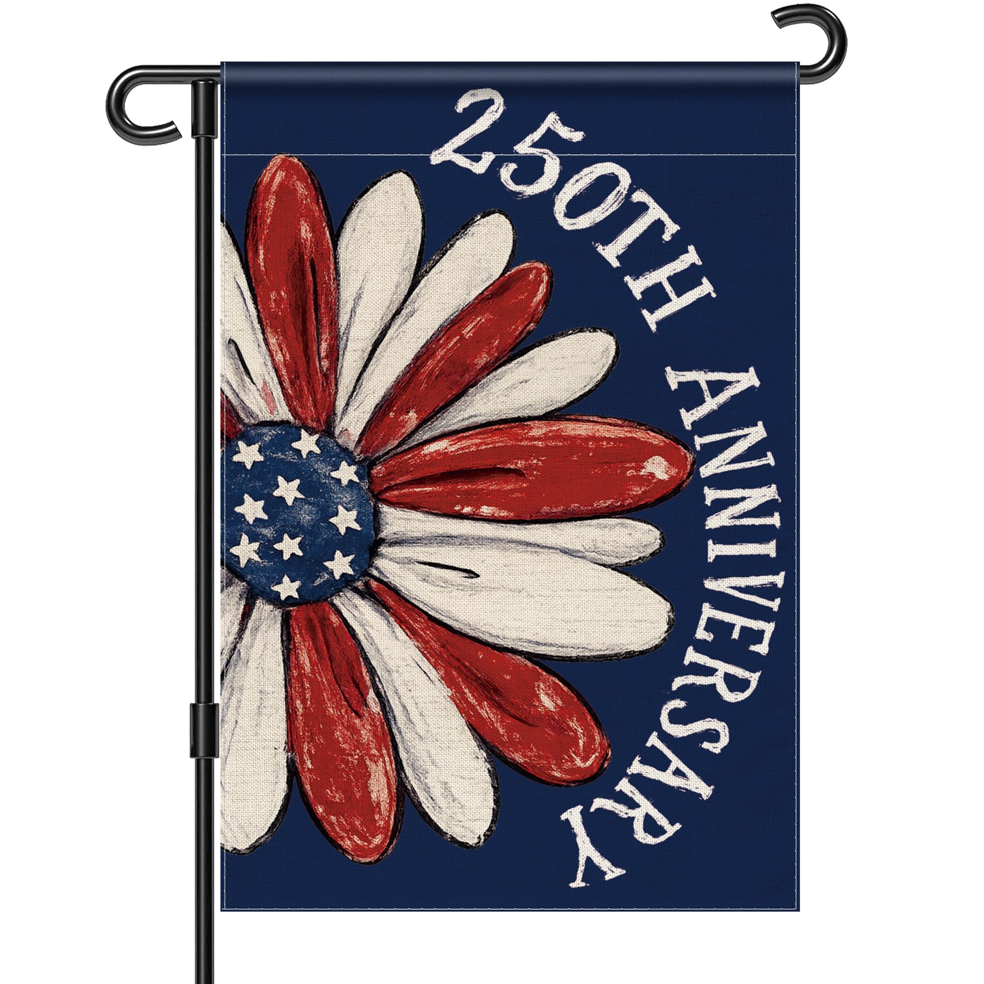 Aymolas 250th anniversary flag front view with double sided visibility