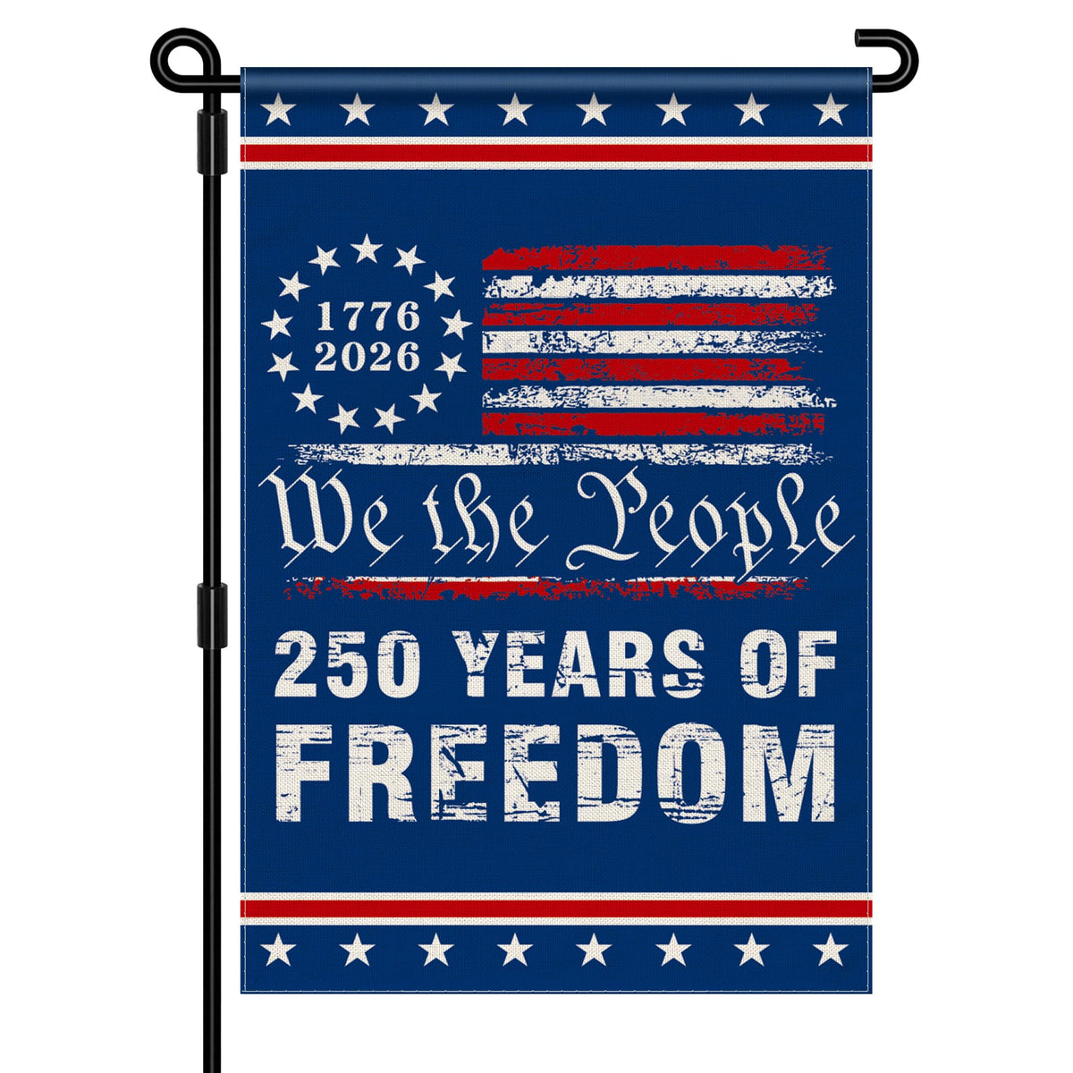 Aymolas 250th anniversary flag front view with vivid dual-sided print for outdoor display