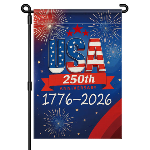Aymolas 250th Anniversary flag front view with double-sided visibility for outdoor display