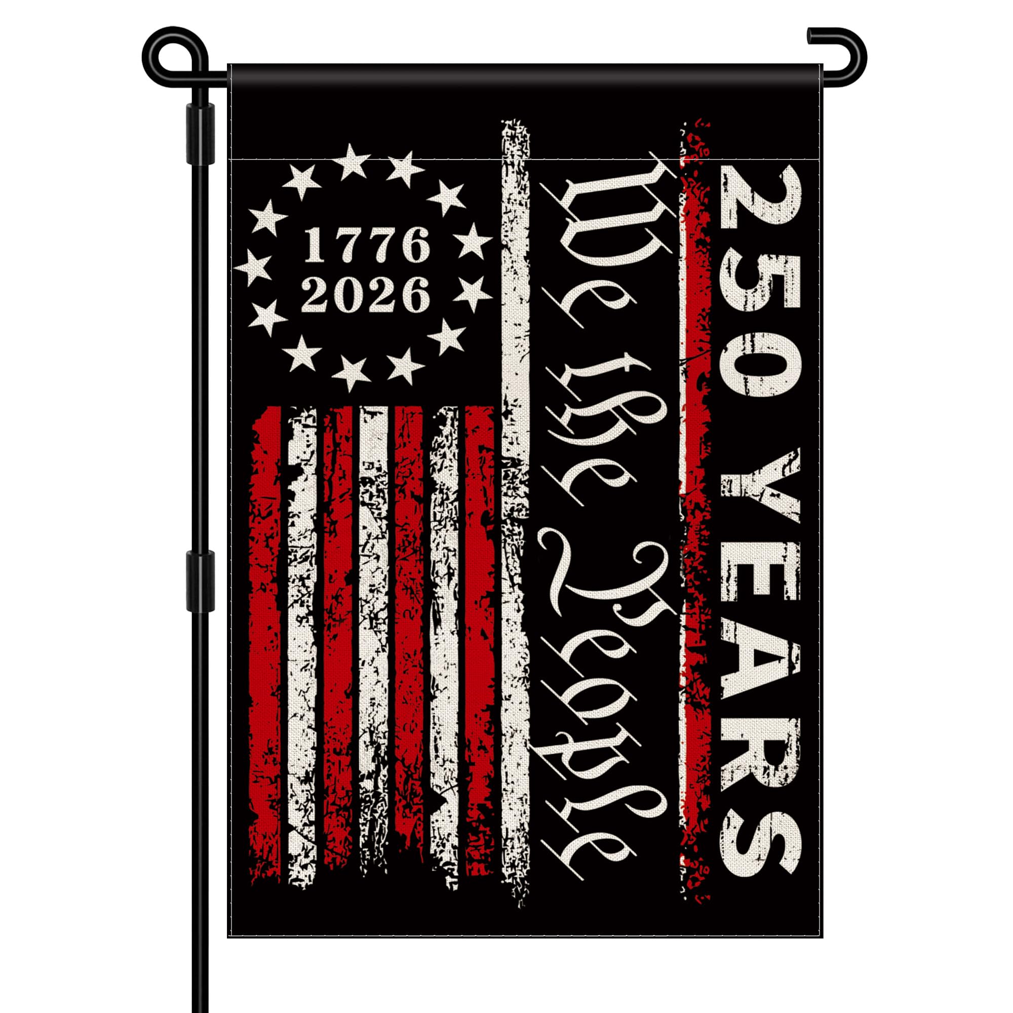Aymolas 250th anniversary flag front view for outdoor yard display.