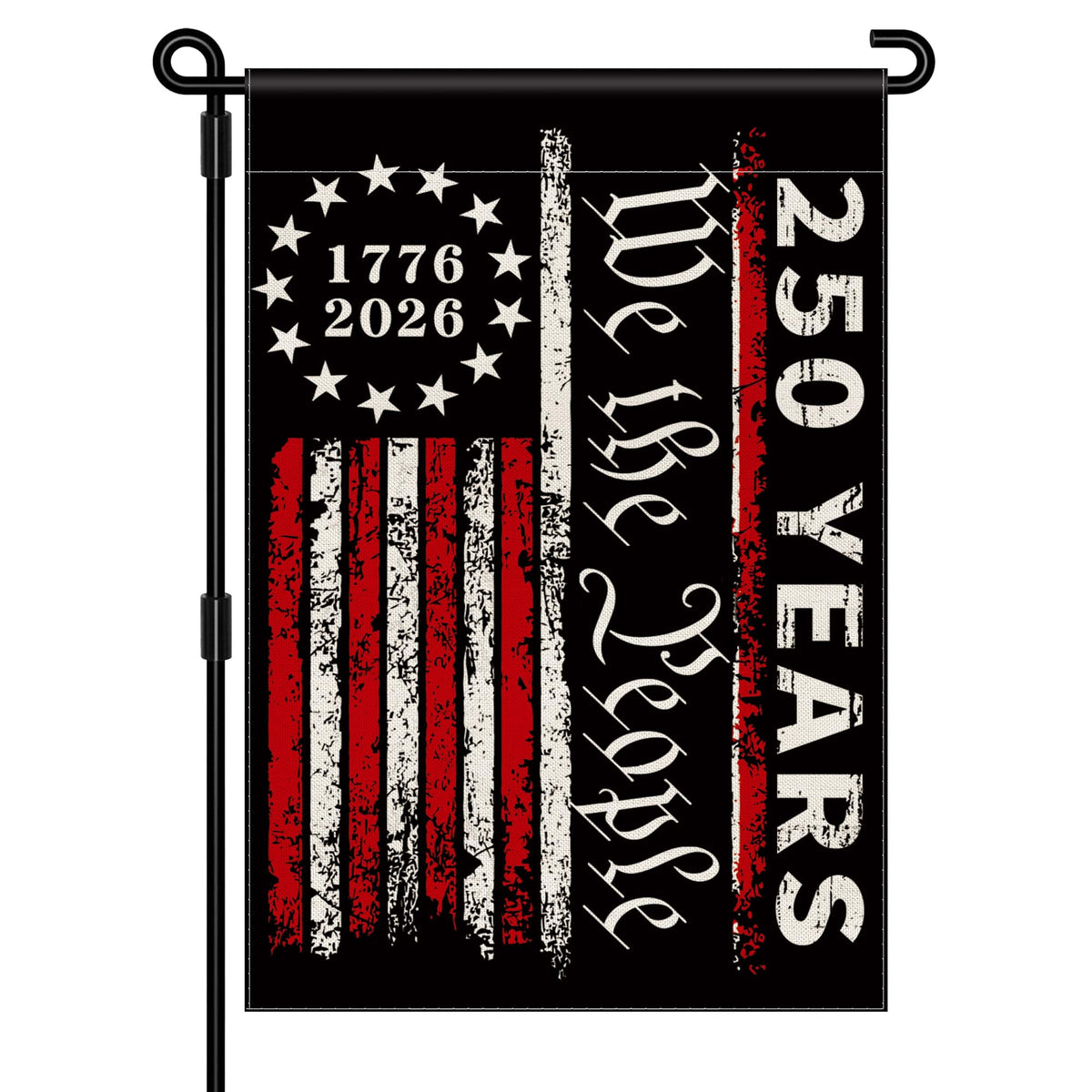 Aymolas 250th anniversary flag front view for outdoor yard display.