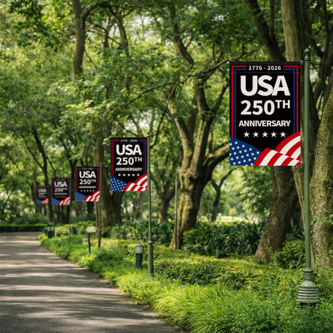 Aymolas 250th anniversary flag outdoor-ready fabric resists weather