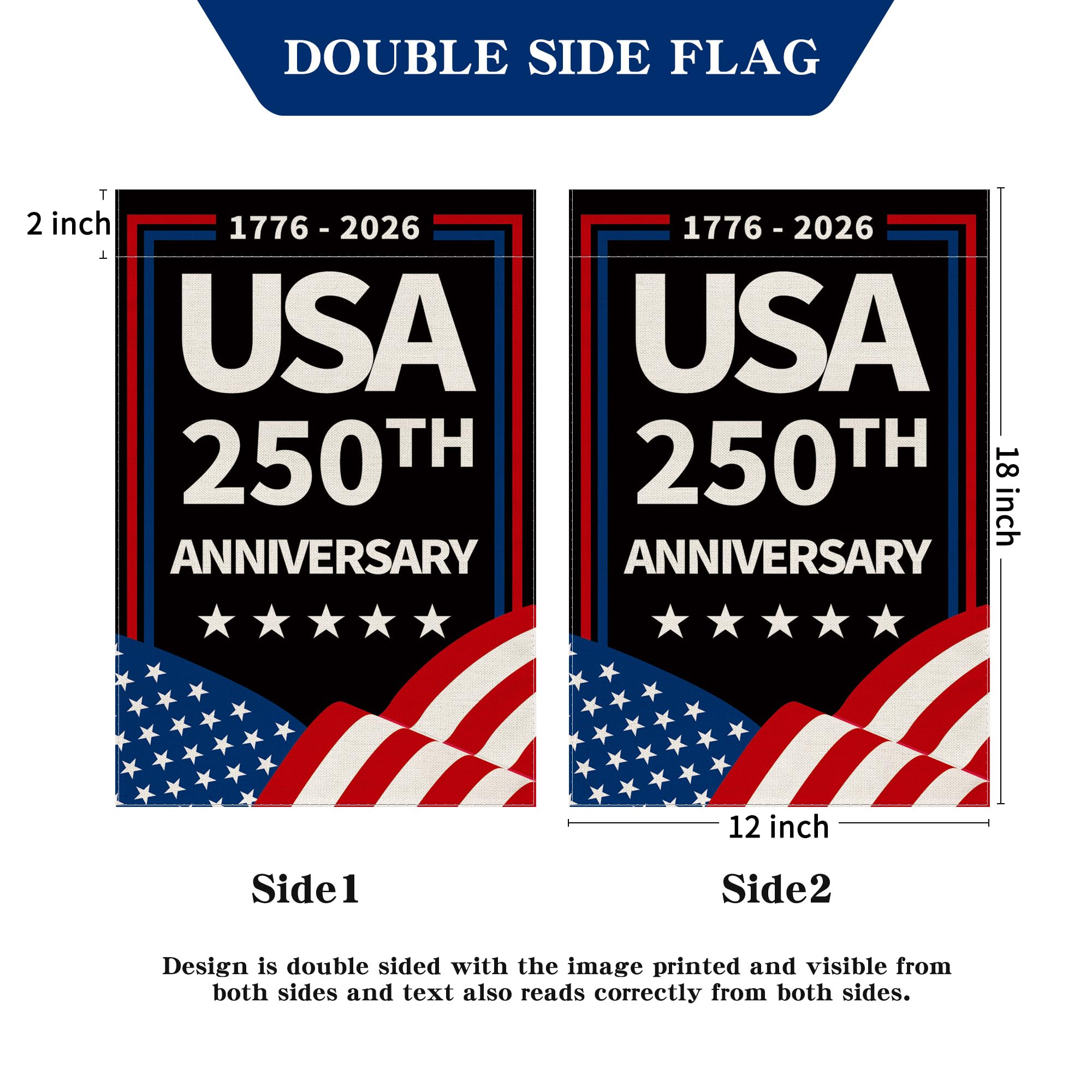 Aymolas 250th anniversary flag weather-resistant stitching for longevity