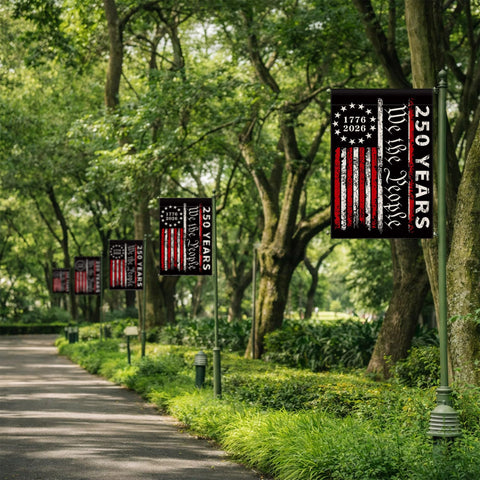 Aymolas 250th anniversary flag weather-resistant fabric for all seasons.