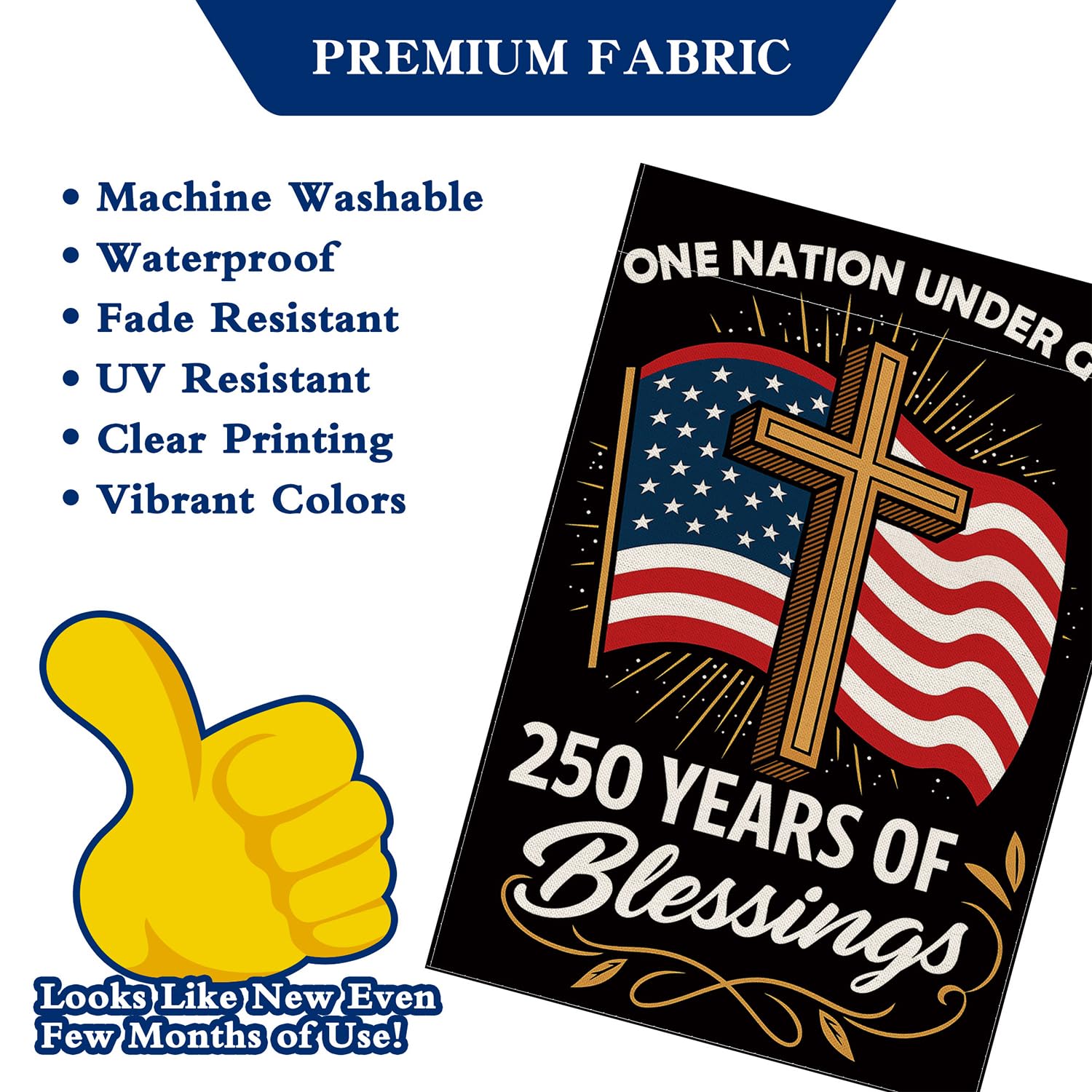 Aymolas 4th of July garden flag, sturdy 28x40 inch display.