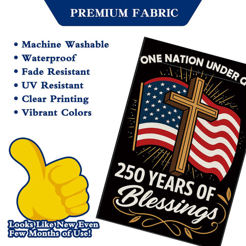 Aymolas 4th of July garden flag, sturdy 28x40 inch display.