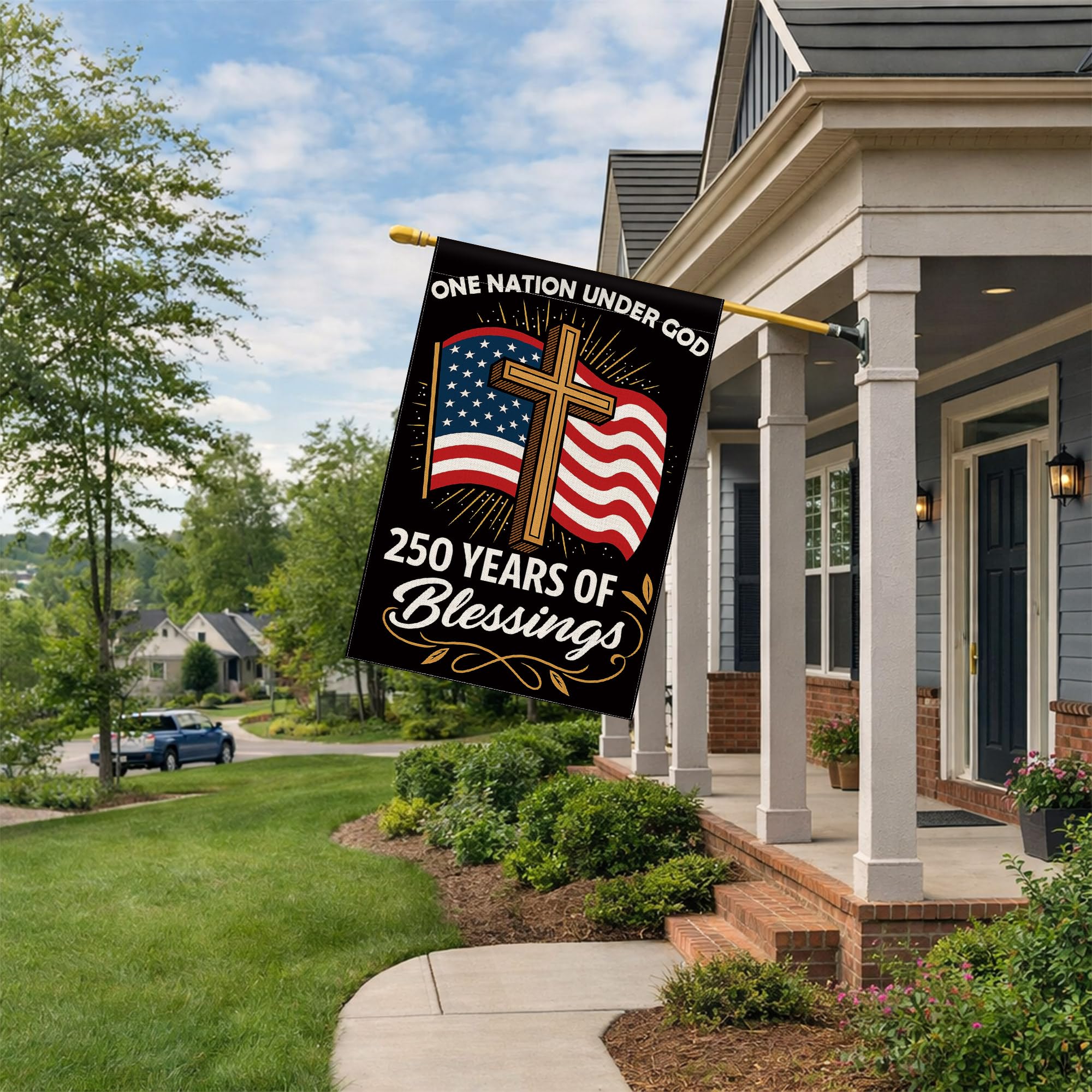 Aymolas America patriotic banner 1776-2026, ideal for Fourth of July displays.