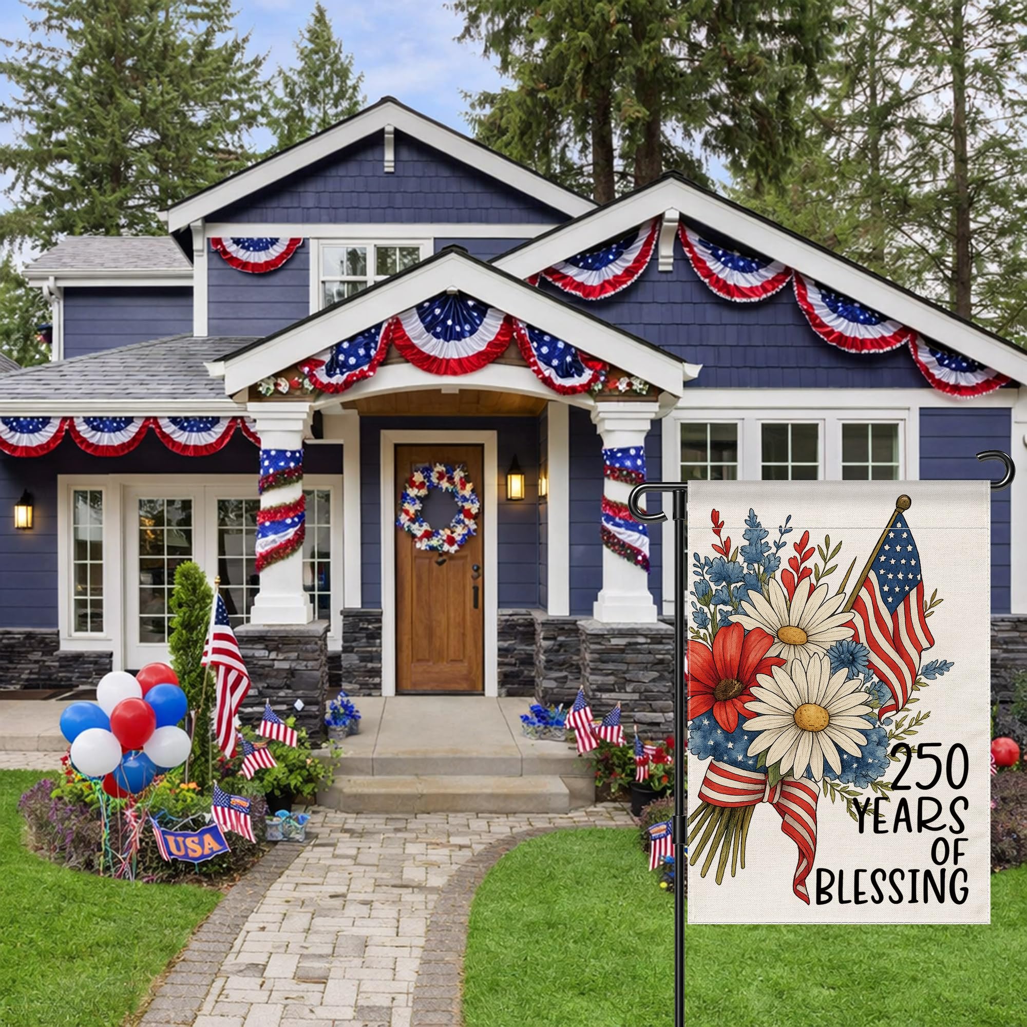 Aymolas Blessing flag close-up print highlights crisp graphics.