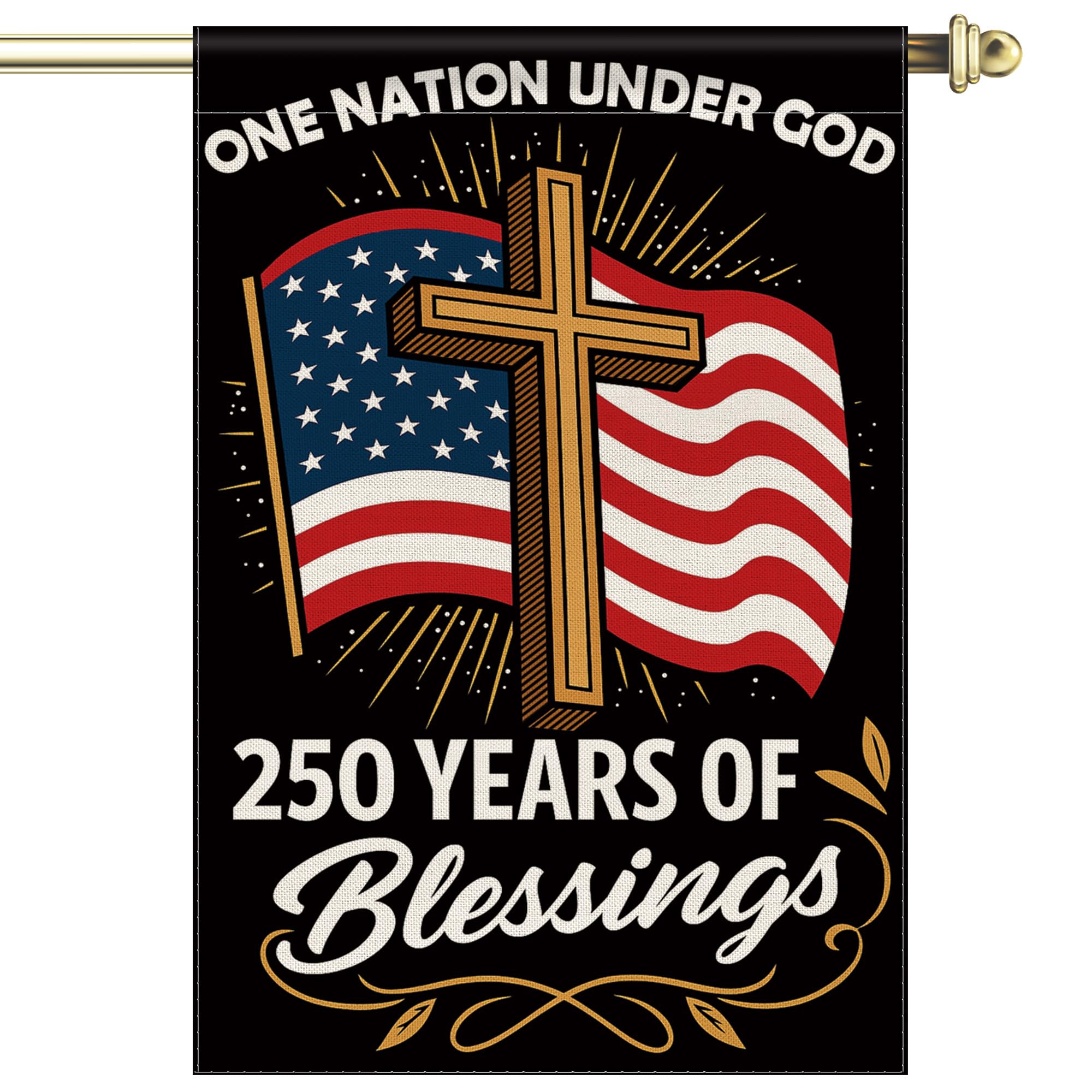 Aymolas Blessings flag front view, durable double-sided design for outdoor display.