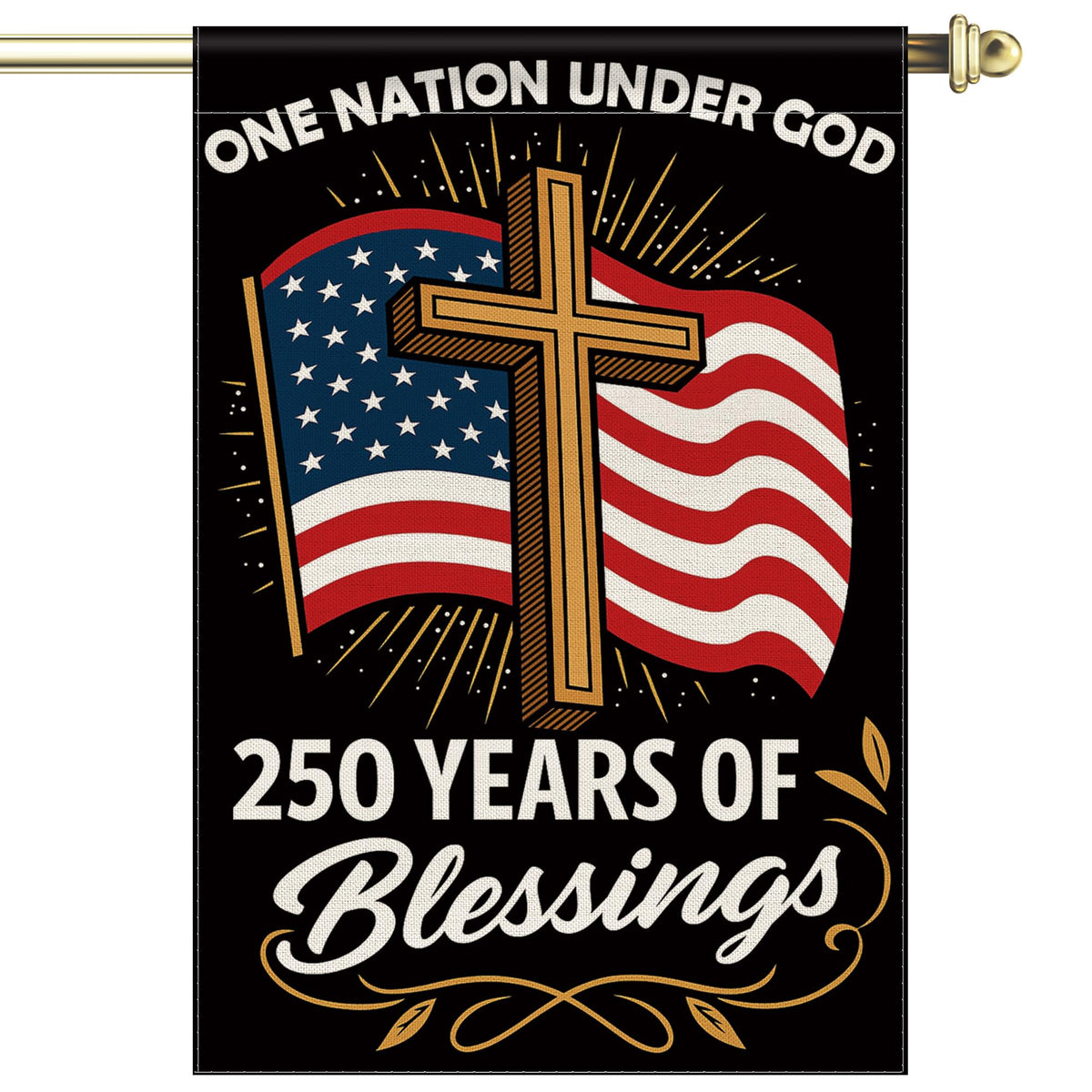 Aymolas Blessings flag front view, durable double-sided design for outdoor display.