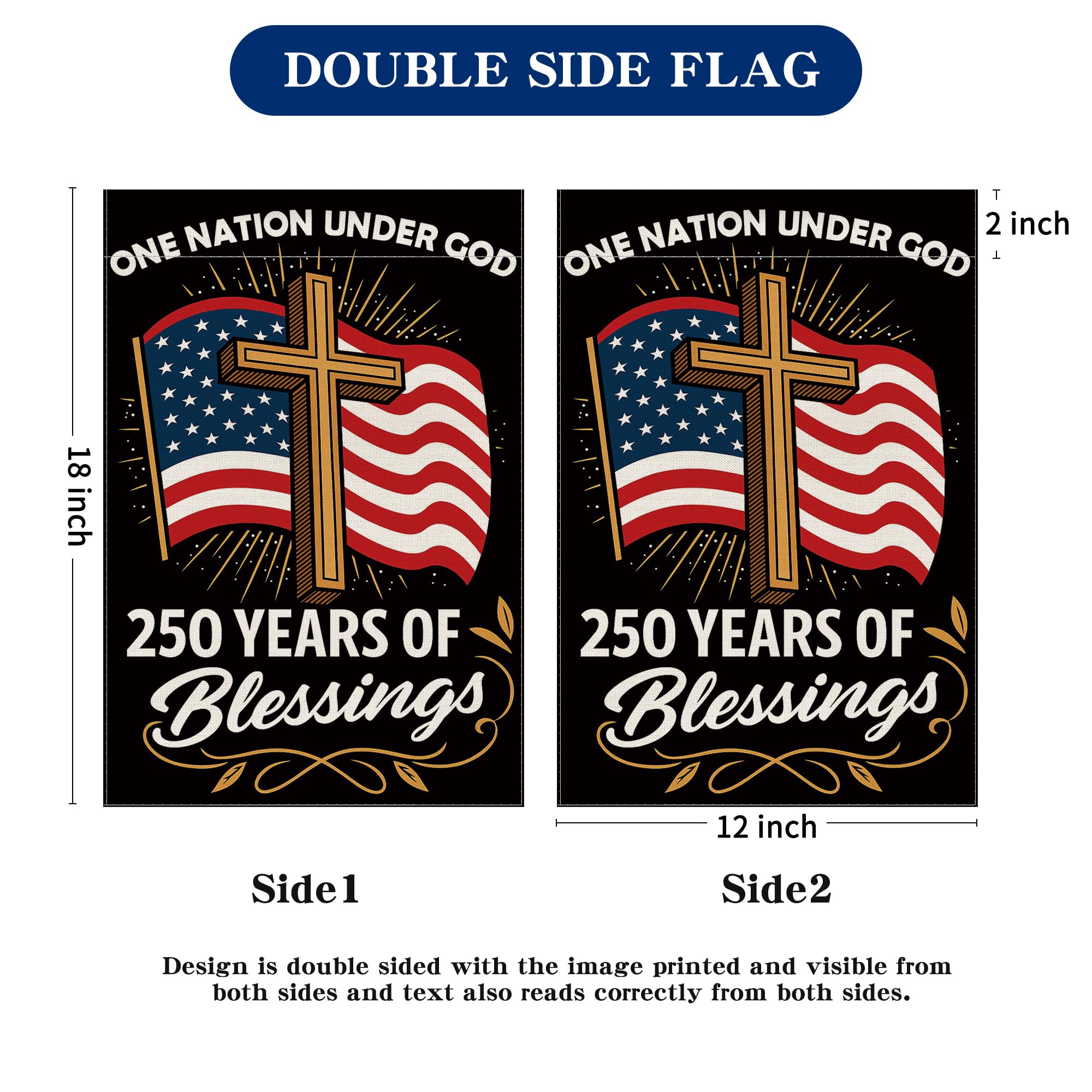 Aymolas Blessings flag vivid prints resist fading and sunlight exposure.