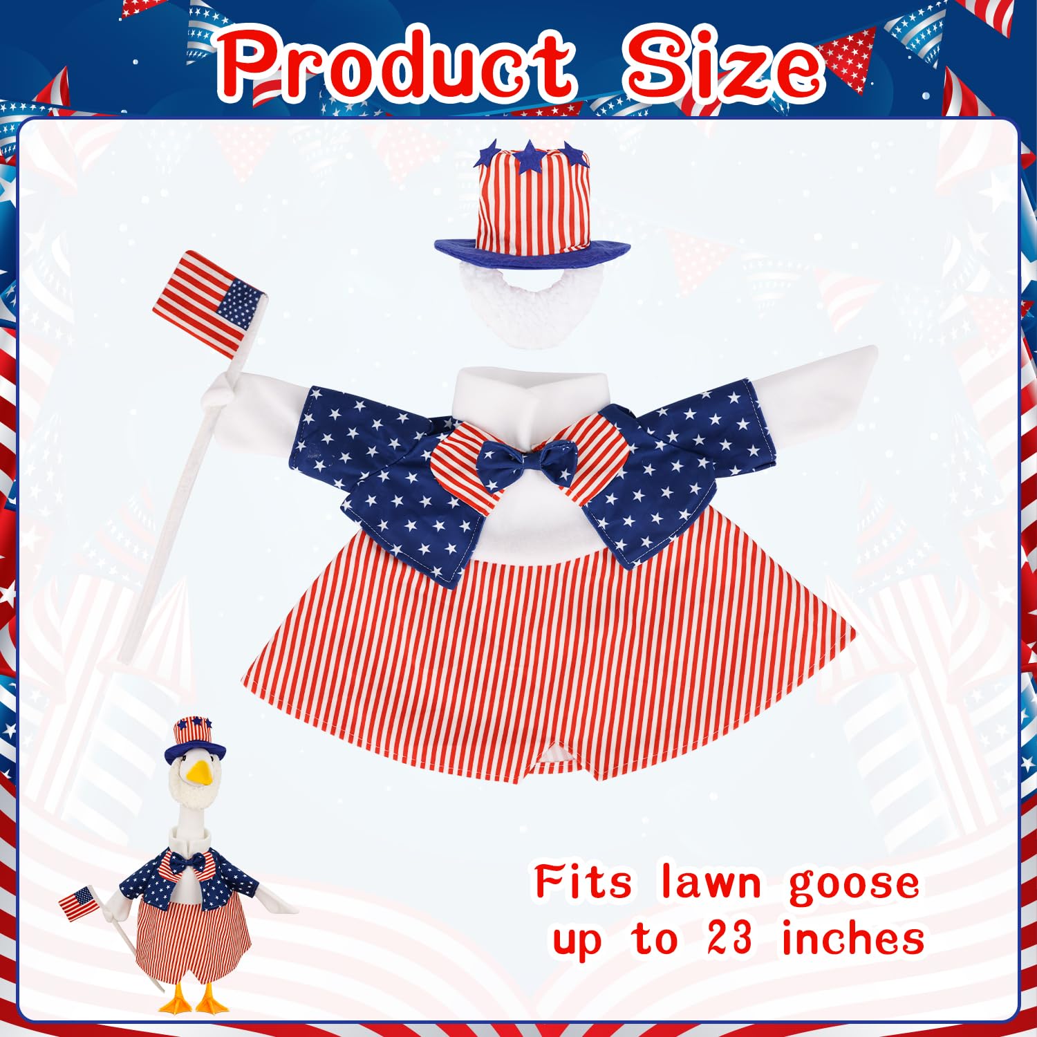 Aymolas blue white red design enhances curb appeal for patriotic celebrations.