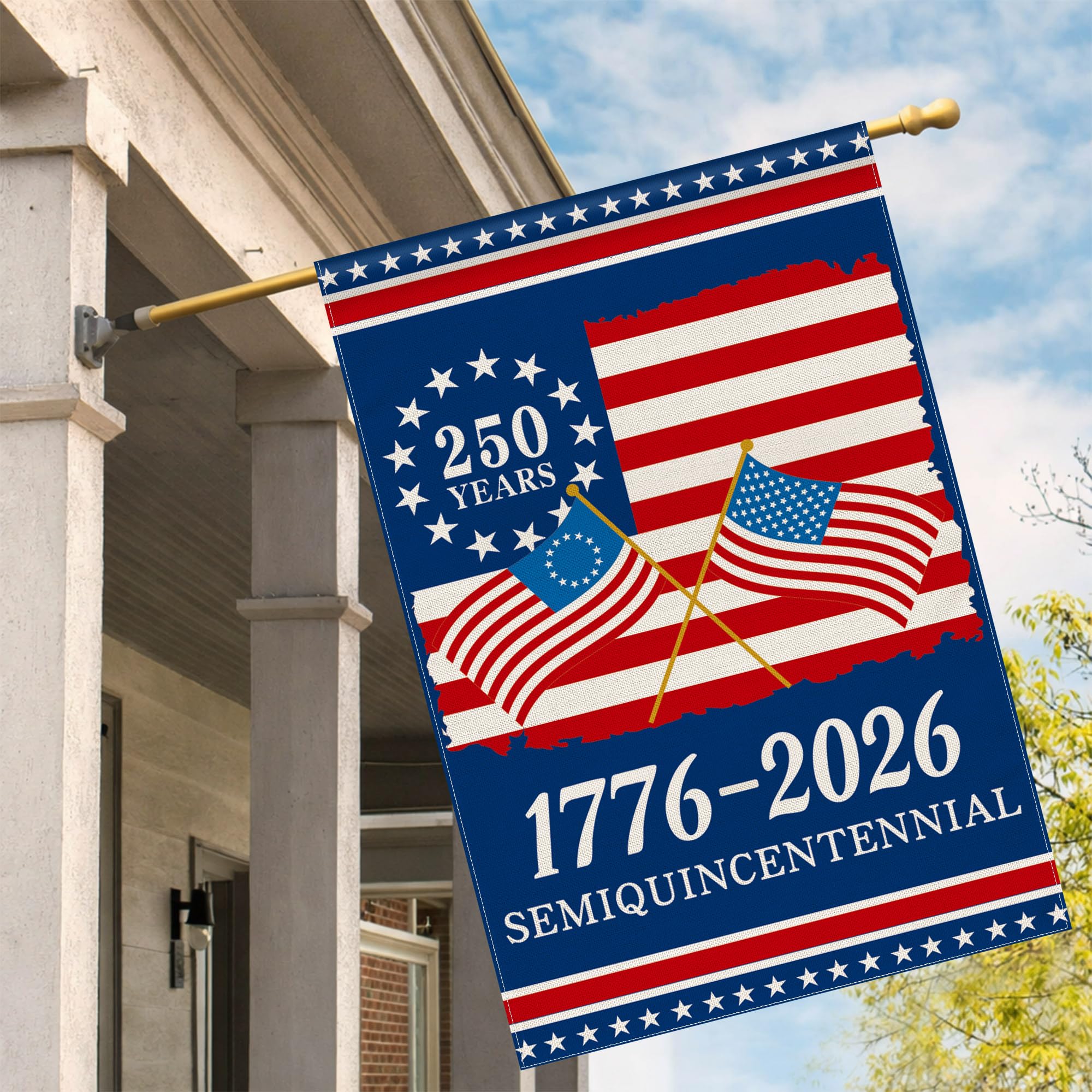 Aymolas flag with durable double-stitched panels for outdoor hanging