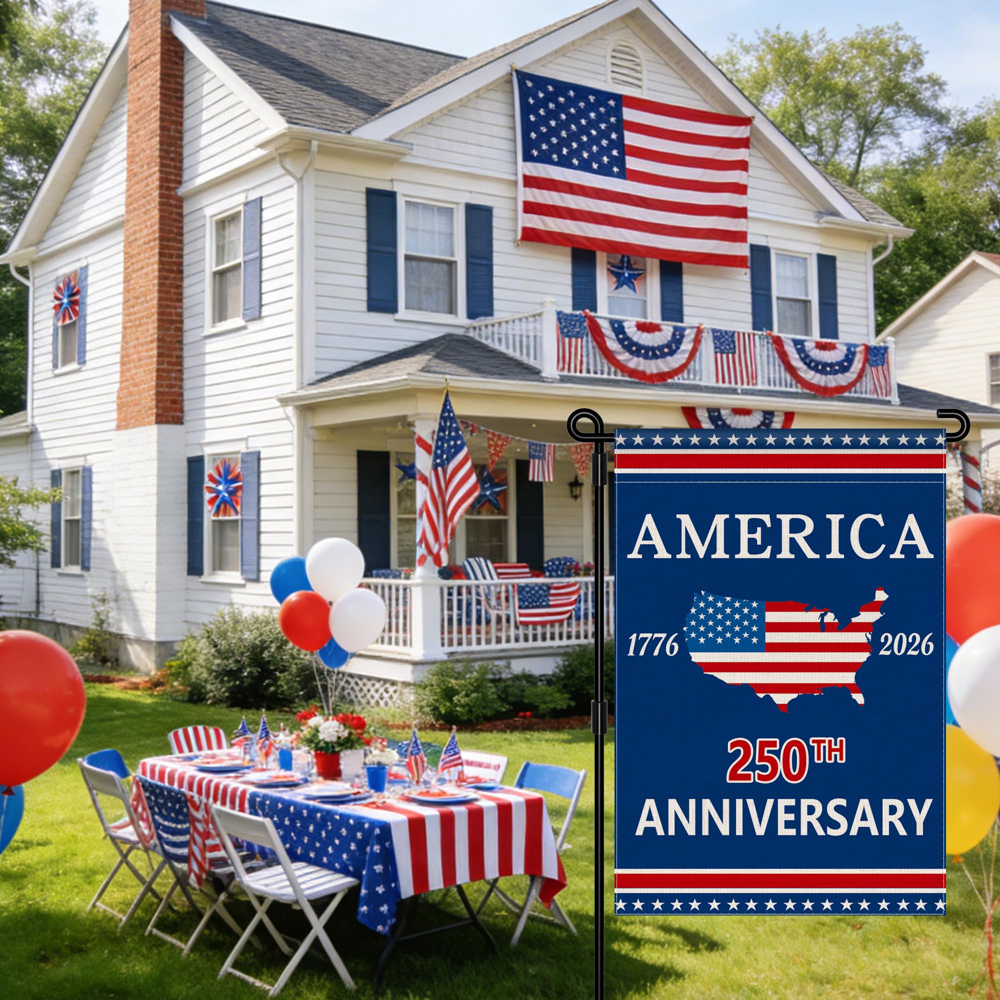 Aymolas flag material is polyester, weather-resistant for year-round use.