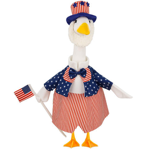 Aymolas patriotic goose shirt with flag for outdoor decor and 4th of July flair.