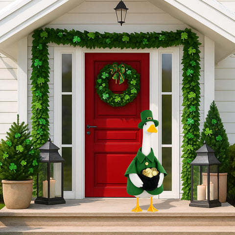 Aymolas St. Patrick's goose outfit green costume creates instant leprechaun ambiance
