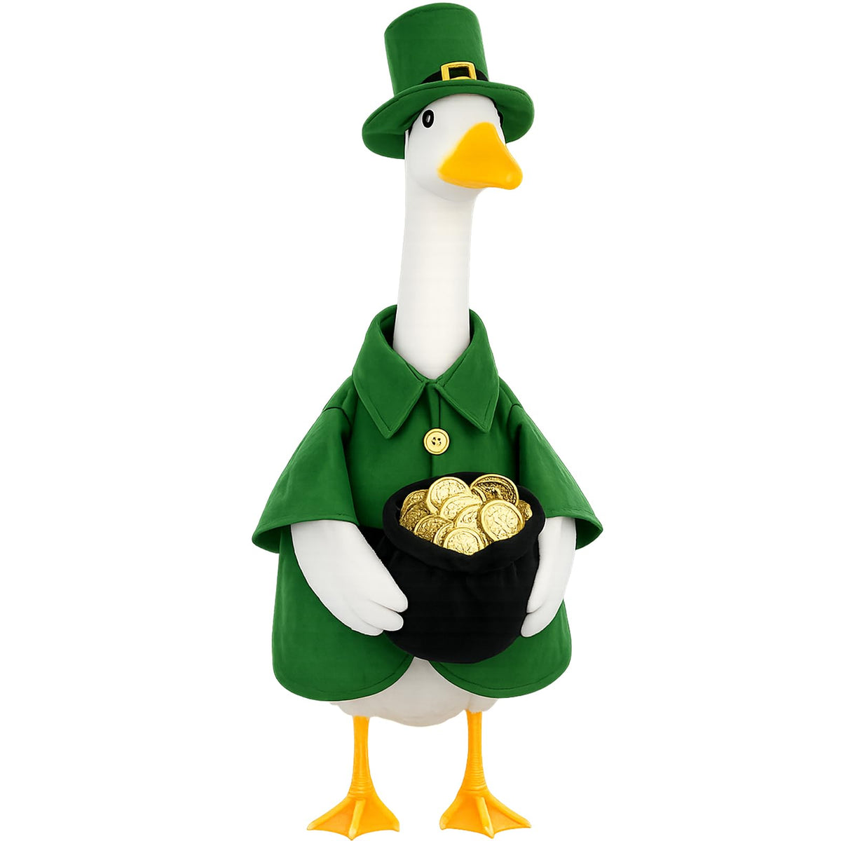 Aymolas St. Patrick's goose outfit hat adds festive porch appeal for outdoor decor