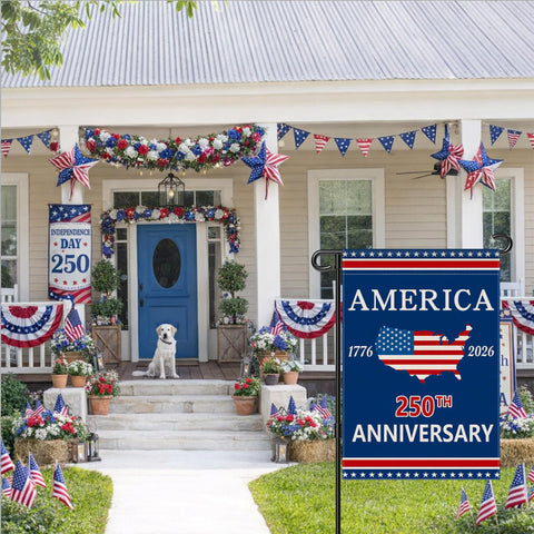 Aymolas celebrates USA's 250th anniversary with patriotic home decor.
