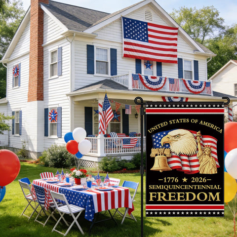 Aymolas US garden flag double-sided for yard celebrations.