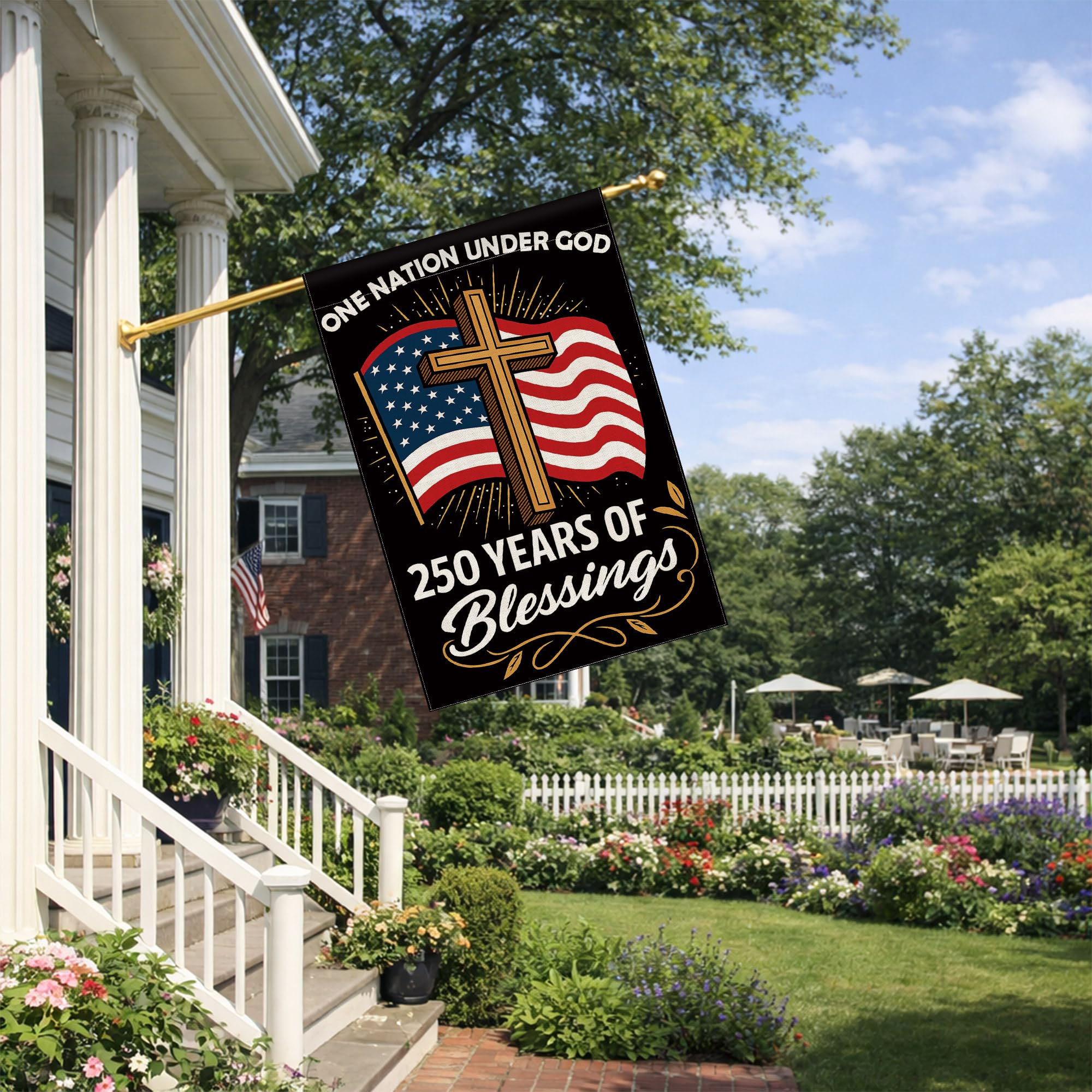 Aymolas USA flag 250 years, commemorative banner for patriotic celebrations.