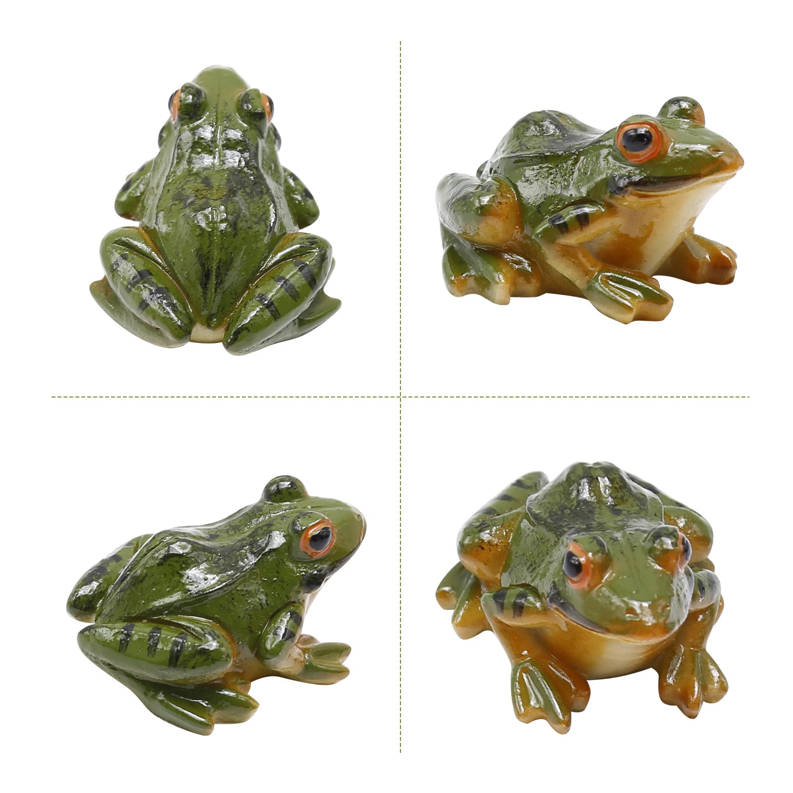 Aynaxcol miniature resin frog figurine with hand-painted details for dollhouses.