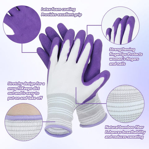 Aysatogc breathable-knit gloves keep hands cool while digging and weeding outdoors.