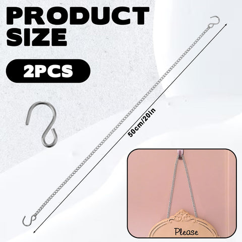 Close-up of Aysatogc S-hooks on hanging chain showing easy tool-free connection