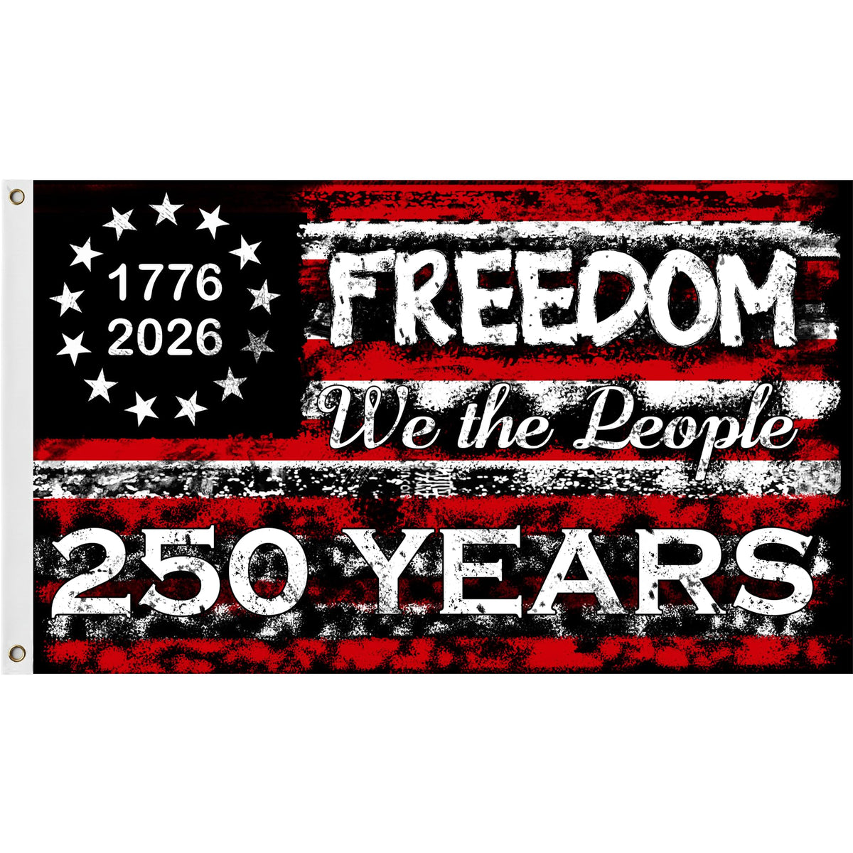 AYTHSRIC 250th anniversary flag waves in light wind for outdoor patriotic decor.