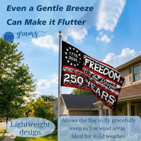 AYTHSRIC 1776-2026 flag on porch with UV-resistant colors for durable display.