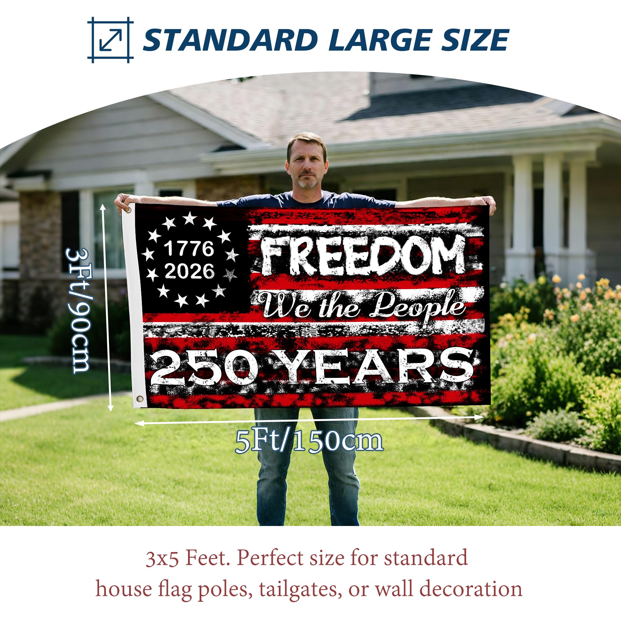 AYTHSRIC We The People banner 3x5 ft decorates garden or interior.