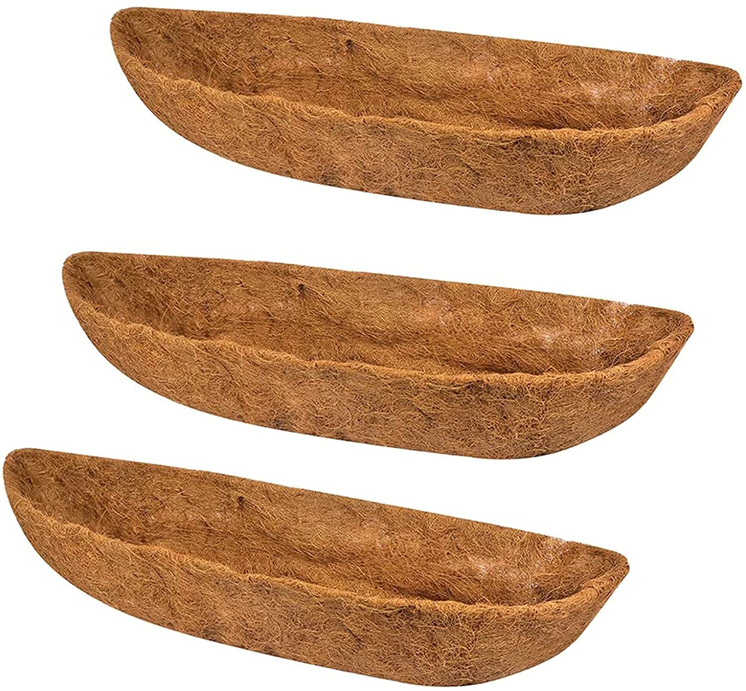 Ayybf 30-inch coco liner pack showing natural coconut fiber for planters