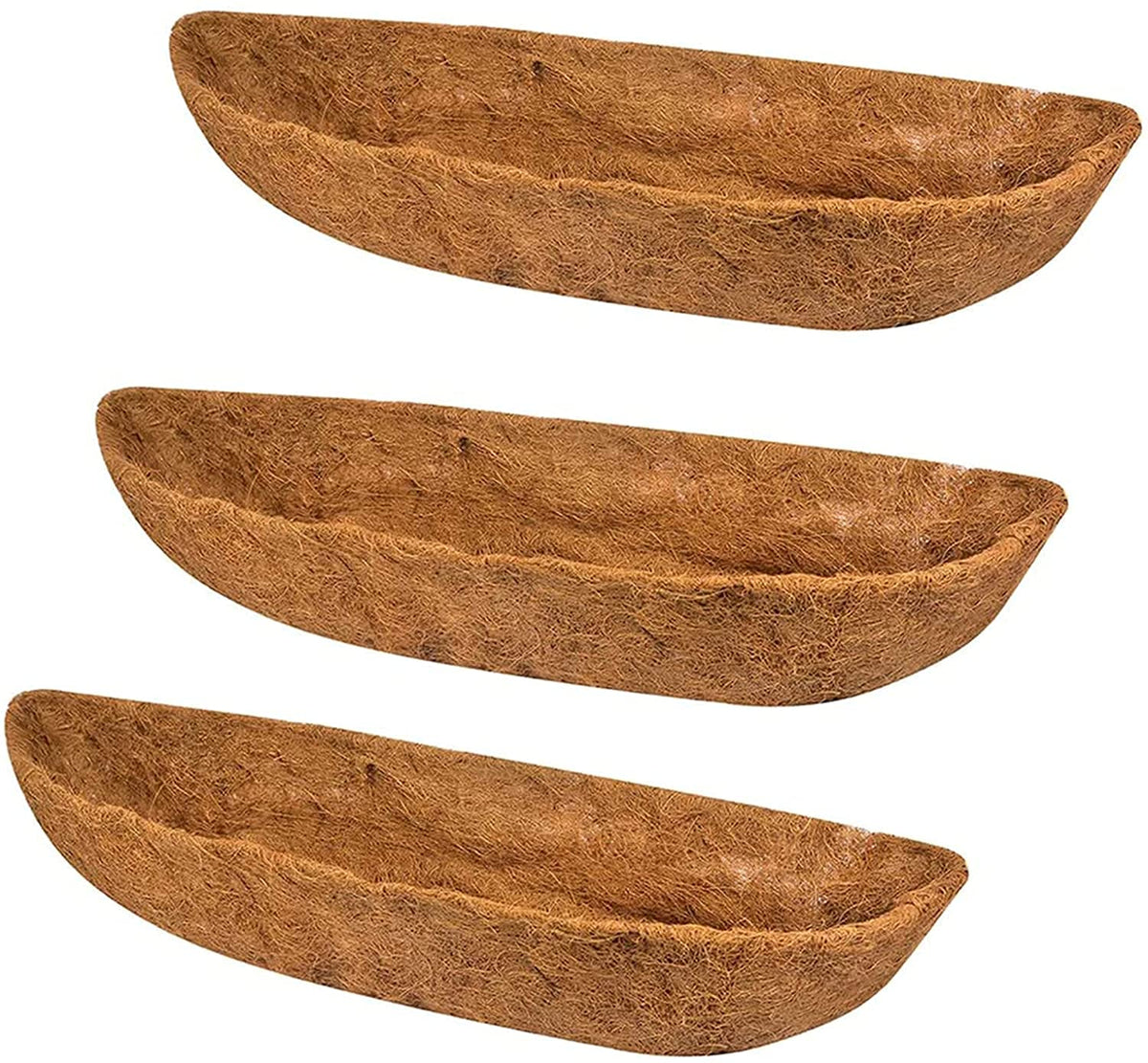 Ayybf 30-inch coco liner pack showing natural coconut fiber for planters