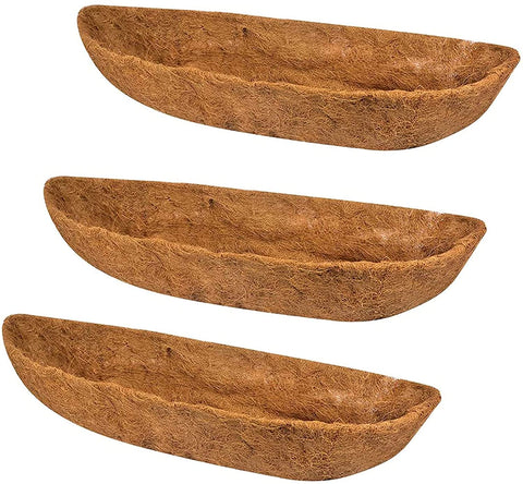 Ayybf 30-inch coco liner pack showing natural coconut fiber for planters