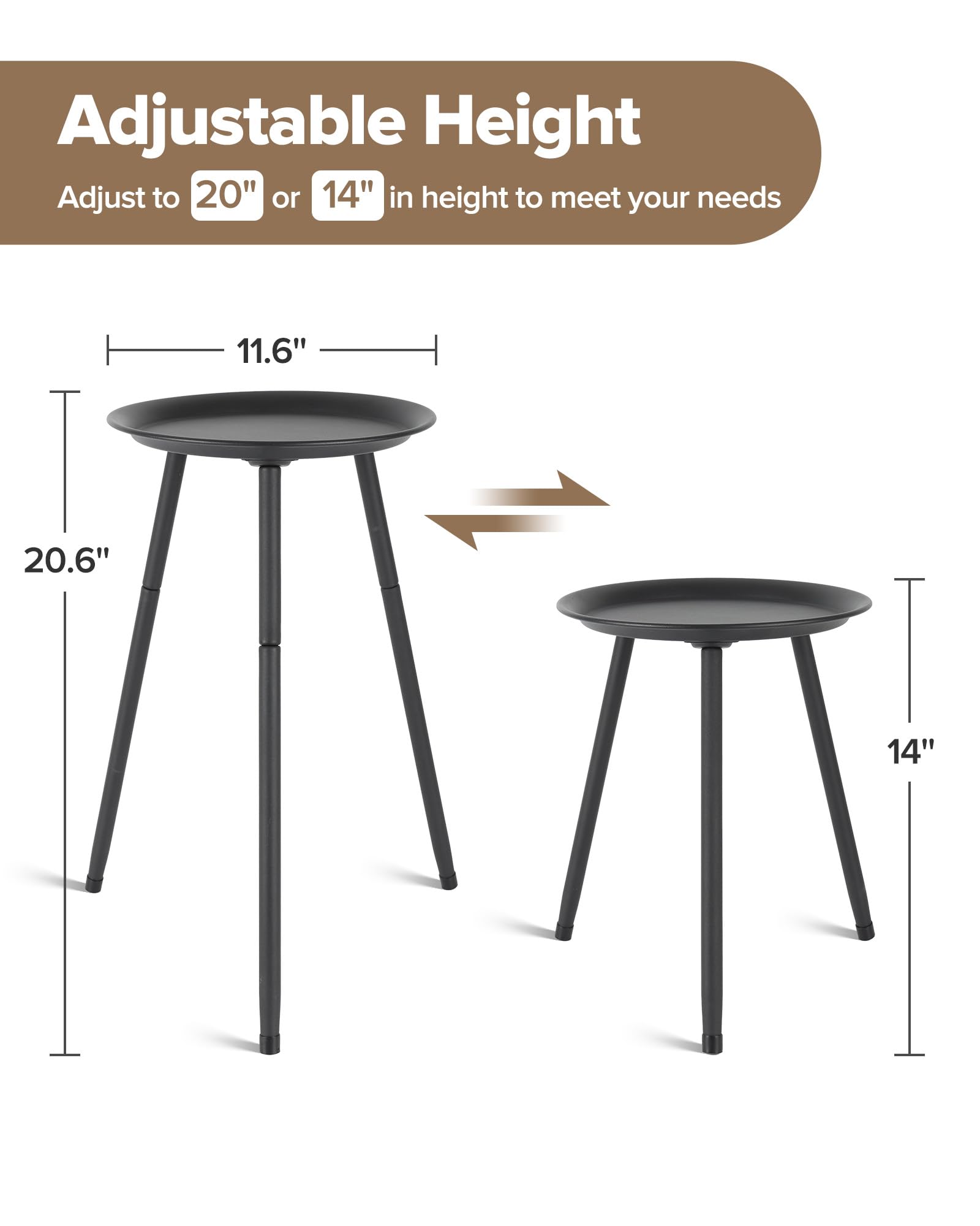 AZADESJET adjustable-height plant table for small or tall plants