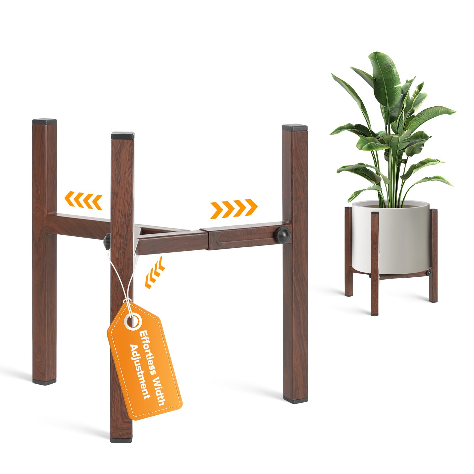 AZADESJET adjustable plant stand expands from 8 to 12 inches for versatile pot sizes.